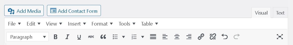 Normalnya menu editor classic