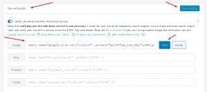 Jetpack Website Verification Menu