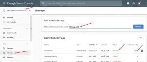 Sitemap submit google search enggine