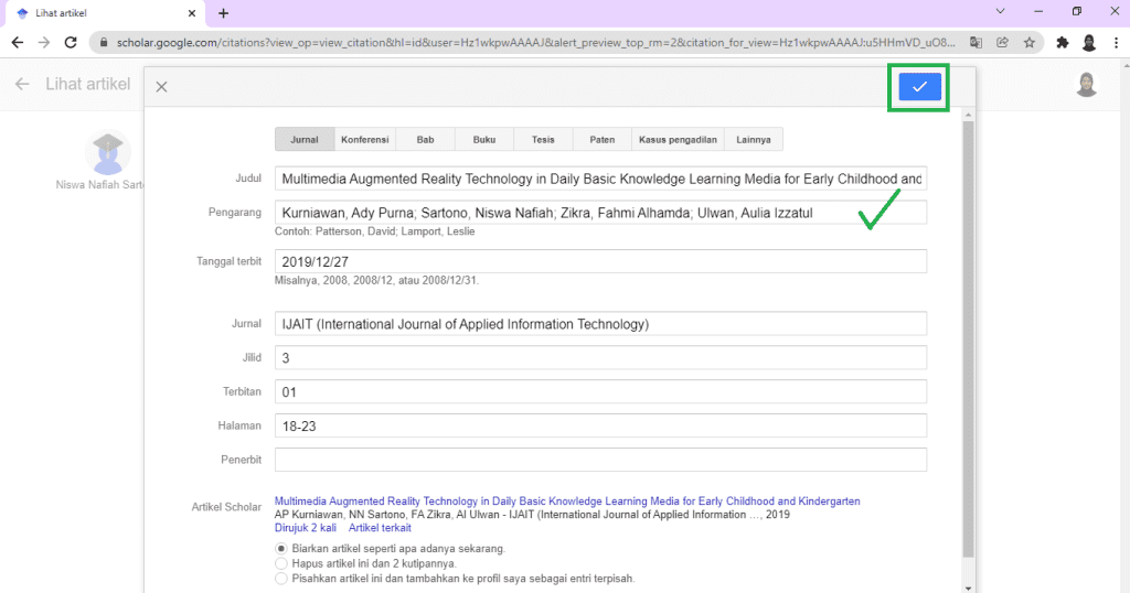 Menambah atau Mengubah Nama Author Menambah atau Mengubah Nama Author