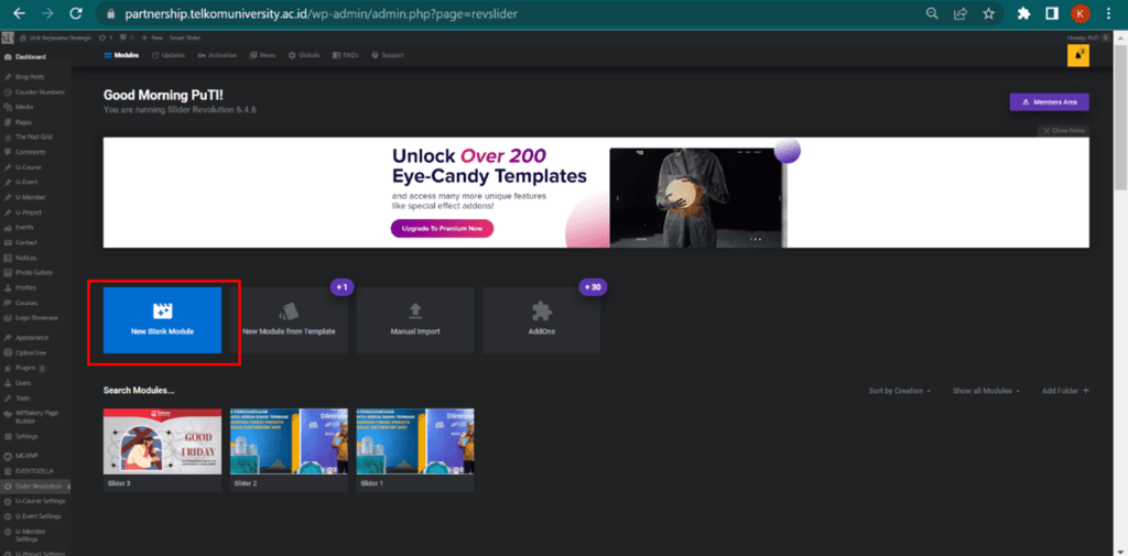 Buat Blank Module - Telkom University