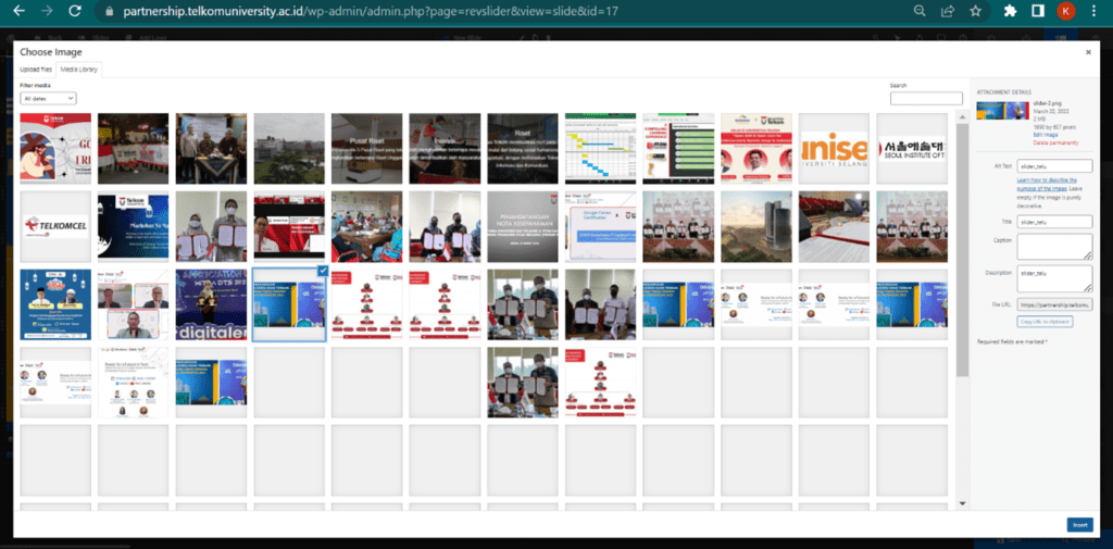 Pilih Image Slider Revolution - Telkom University