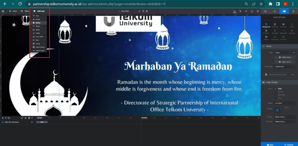 Tambahkan Add layer - Telkom University