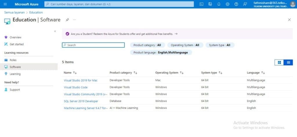 hanya ada 5 software