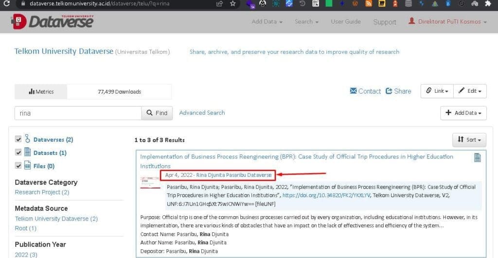 klik nama dosen bersangkutan