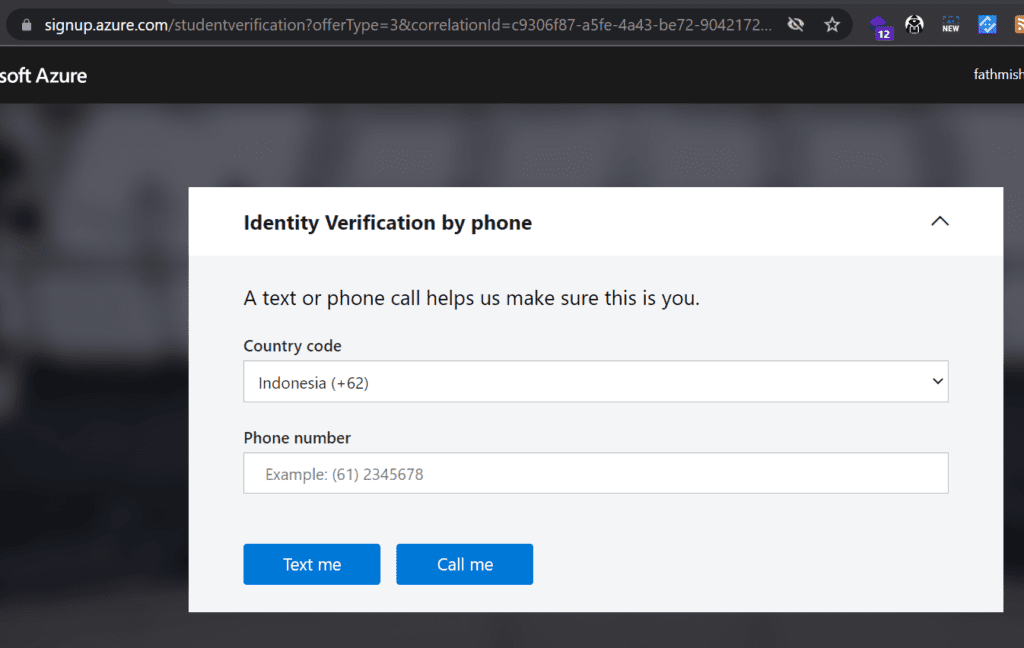 lakukan verifikasi nomor handphone