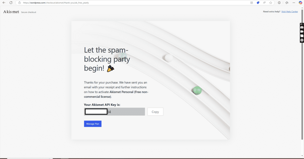 checkout gratis akismet